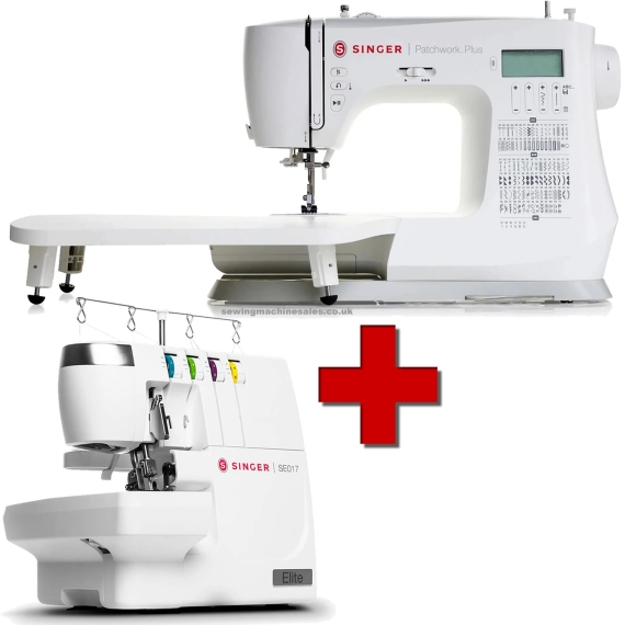 Singer Patchwork Plus Sewing Machine and SE017 Overlocker Combo