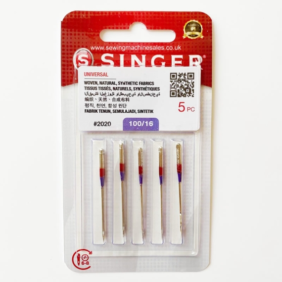 Packet of Singer Sewing Machine Needles with Normal Point in Size 100 (4806)
