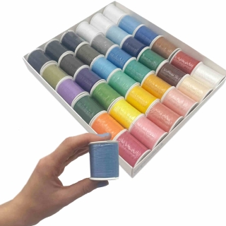 36 assorted coloured threads