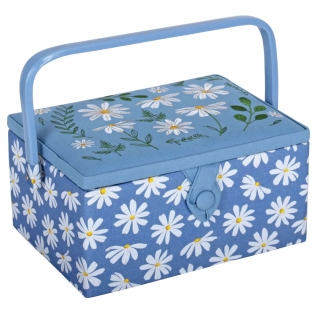 Medium Blue Daisy Sewing Box