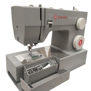The accessory sorter located in the sewing bed storage area