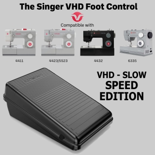 The VHD Foot Control is a precision speed controller pedal upgrade for Singer Heavy Duty sewing machines