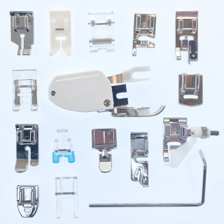 Talent presser foot set in a box
