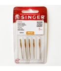 Ball point sewing machine needles for knits and stretch