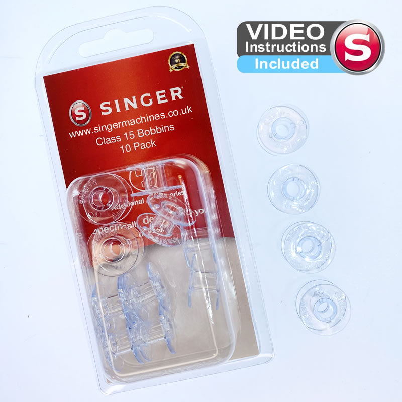 Singer Class 15 Plastic Bobbins Pack of 10 - Singer Machines Ltd