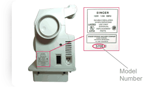find singer model number side